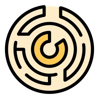 Beyin fırtınası labirent simgesi. Beyaz arkaplan renginde izole edilmiş web tasarımı için Beyin Fırtınası labirent vektör simgesi