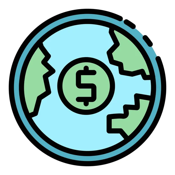Ikona Waluty Światowej Zarys World Currency Vector Ikona Dla Projektowania — Wektor stockowy