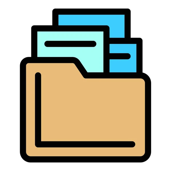 Ikona Folderu Plików Zarys Plik Folderu Wektor Ikona Dla Projektowania — Wektor stockowy
