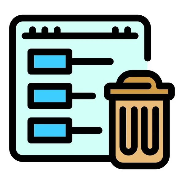 Icon Für Den Papierkorb Umriss Datei Papierkorb Vektor Symbol Für — Stockvektor