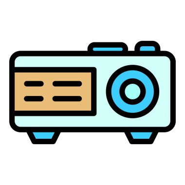 Akıllı ofis projektörü ikonu. Beyaz arkaplan rengi üzerinde izole edilmiş web tasarımı için Akıllı ofis projektörü vektör simgesi