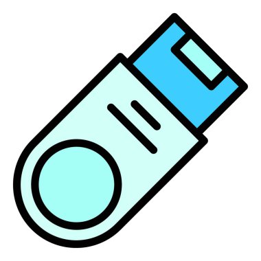 Akıllı ofis flaş ikonu. Beyaz arkaplan rengi üzerinde izole edilmiş web tasarımı için akıllı ofis usb flash vektör simgesi