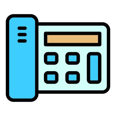 Akıllı ofis telefonu ikonu. Beyaz arkaplan rengi üzerinde izole edilmiş web tasarımı için Akıllı ofis telefon vektör simgesi