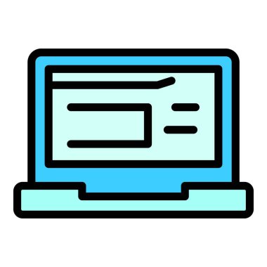 Akıllı ofis dizüstü bilgisayarı ikonu. Beyaz arkaplan renginde izole edilmiş web tasarımı için Akıllı ofis dizüstü bilgisayar vektör simgesi