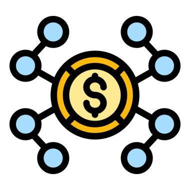 Para ağı simgesi. Beyaz arkaplan rengi üzerinde izole edilmiş web tasarımı için para ağı vektör simgesi taslağı