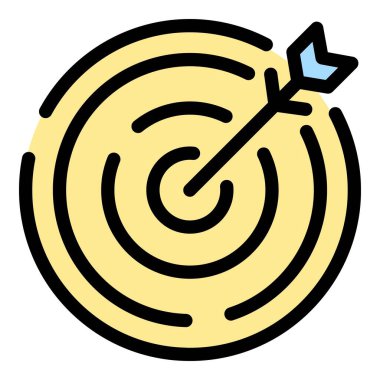 Hedef ok simgesi. Beyaz arkaplan rengi üzerinde izole edilmiş web tasarımı için özet Hedef ok vektörü simgesi