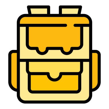 Okul sırt çantası ikonu. Beyaz arkaplan renginde izole edilmiş web tasarımı için ana okul sırt çantası vektör simgesi