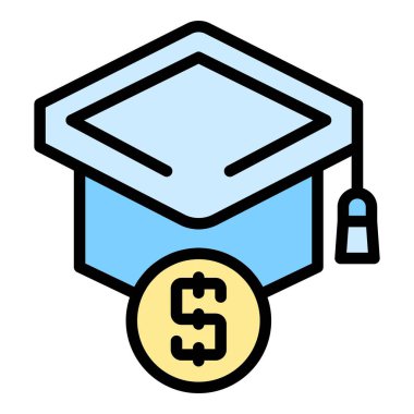 Ücretli eğitim ikonu. Beyaz arkaplan rengi üzerinde izole edilmiş web tasarımı için ücretli eğitim vektör simgesi