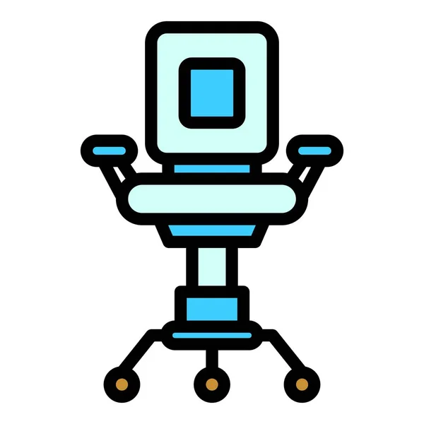 Ikona Fotela Biurowego Zarys Inteligentny Fotel Biurowy Wektor Ikona Projektowania — Wektor stockowy