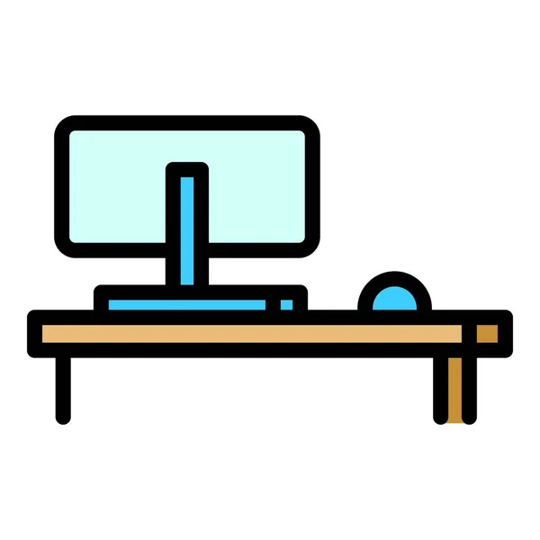 Smart Office Desktop Symbol Umriss Smart Office Desktop Vektor Symbol — Stockvektor