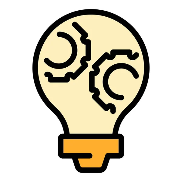 Gear Smart Lightbulb Icon Outline Gear Smart Lightbulb Vector Icon — Stock Vector