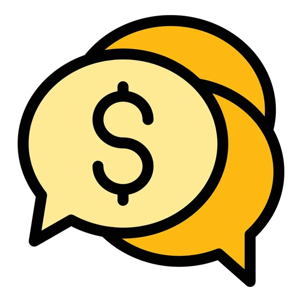 Chat Segít Pénzt Ikon Vázlat Chat Segít Pénzt Vektor Ikon — Stock Vector