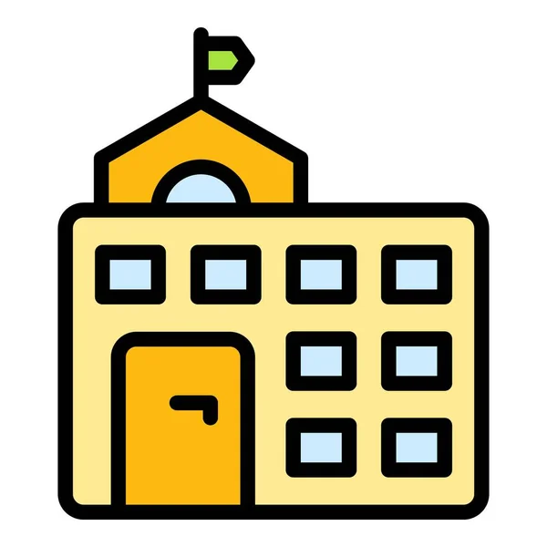 School Building Icon Outline School Building Vector Icon Web Design — Stock Vector