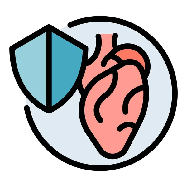 Geschütztes Herz Symbol Umriss Geschütztes Herzvektorsymbol Für Webdesign Isoliert Auf — Stockvektor