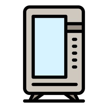 Buzdolabı ikonu. Beyaz arkaplan renginde izole edilmiş web tasarımı için ana kaynak buzdolabı vektör simgesi