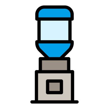 Su soğutucu ikonu. Beyaz arkaplan rengi üzerinde izole edilmiş web tasarımı için Aqua serin vektör simgesi