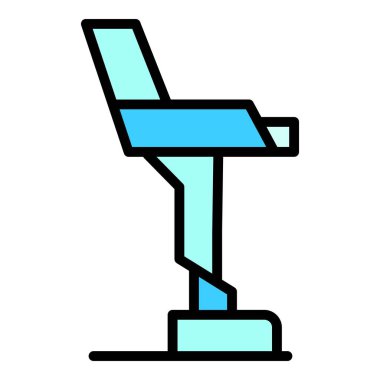 Dış iskelet robot ikon ana hatları vektörü. Yapay kıyafet. İnsanlığın gelecekteki rengi düz