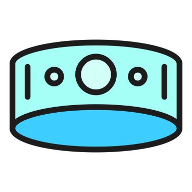 İz sürücü ikonu çalıştırılıyor. Beyaz arkaplan rengi üzerinde izole edilmiş web tasarımı için izleyici vektör simgesi taslağı