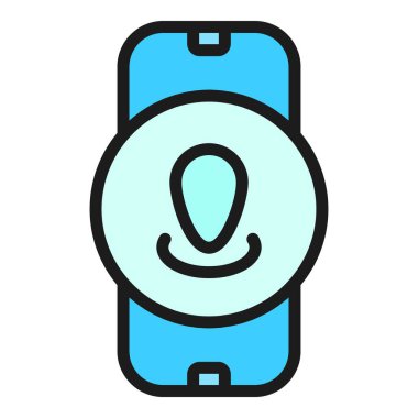 İzleme uygulaması simgesi. Beyaz arkaplan rengi üzerinde izole edilmiş web tasarımı için izleyici uygulama vektör simgesi