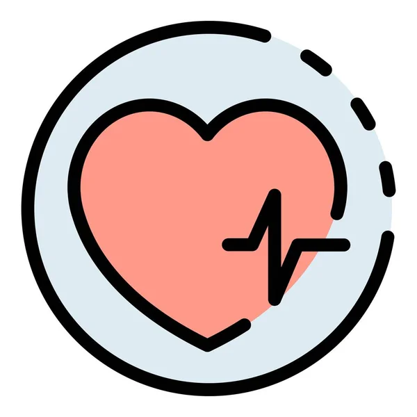 Herzpuls Symbol Umriss Herzpulsvektorsymbol Für Webdesign Isoliert Auf Weißem Hintergrund — Stockvektor