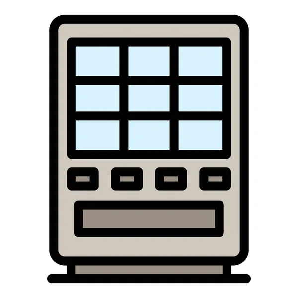 自動販売機のアイコン 概要白い背景色のフラットに分離されたウェブデザインのためのマシンベクトルアイコンのベンディング — ストックベクタ
