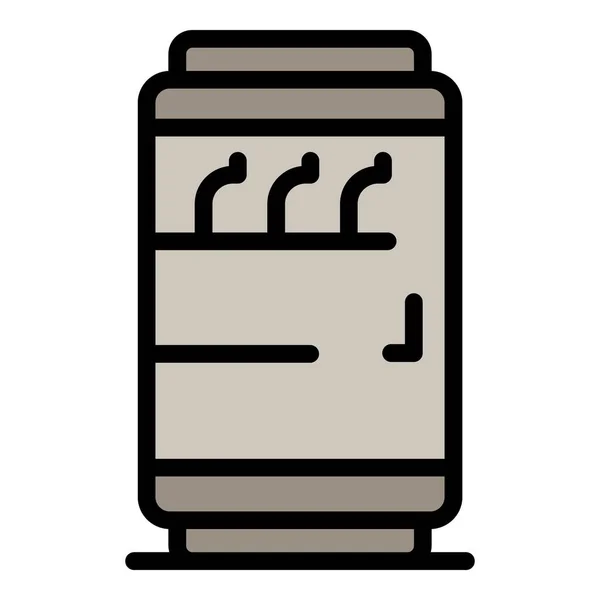 Значок Холодного Автомата Контур Холодный Торговый Автомат Векторный Значок Веб — стоковый вектор