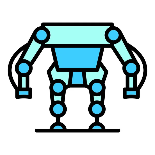 Ikona Ciała Robota Wektor Zarysu Człowiek Sztucznym Garniturze Ludzka Technologia — Wektor stockowy
