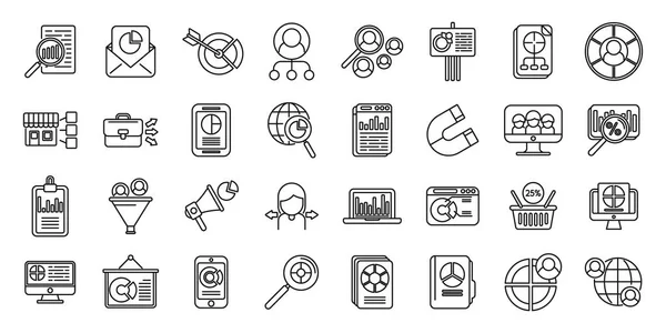 Market Segmentation Icons Set Outline Vector Customer Audience Client Business — Stock Vector