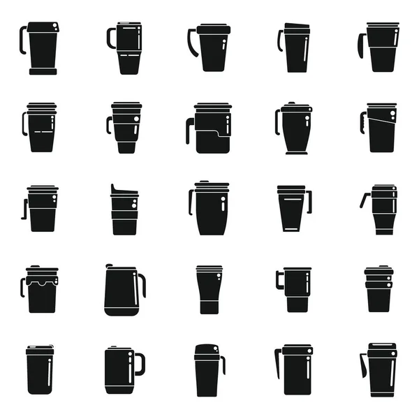 Значки Термостата Устанавливают Простой Вектор Кофейная Чашка Кэп Напиток — стоковый вектор