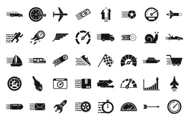 Hız simgeleri basit bir vektör ayarlar. Verimli üretim. Plan çalışması