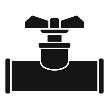 Yuvarlak musluk simgesi basit vektör. Su boru hattı. Kanalizasyon borusu