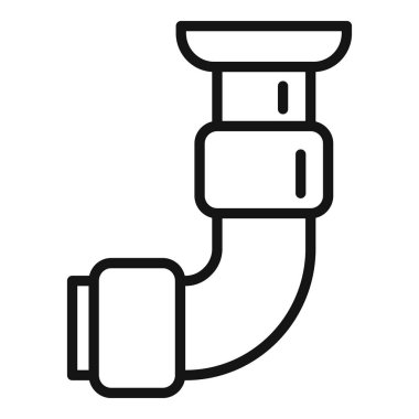 Plastik boru ikonu ana hat vektörü. Servis tesisatçısı. Lavabo musluğu