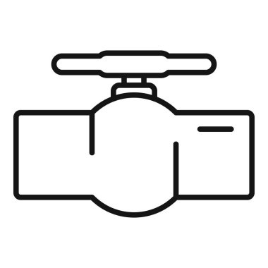 Su musluğu ikonu ana hat vektörü. Kanalizasyon borusu. Musluk musluğu