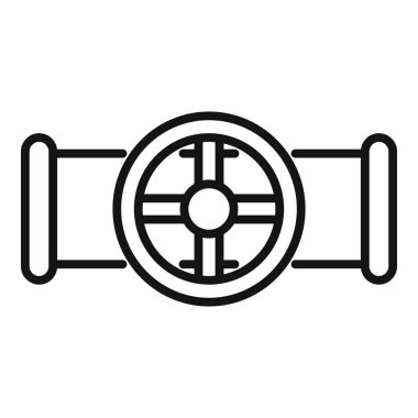 Tüp boşaltma ikonu ana hatları vektörü. Su borusu. Servis tesisatçısı