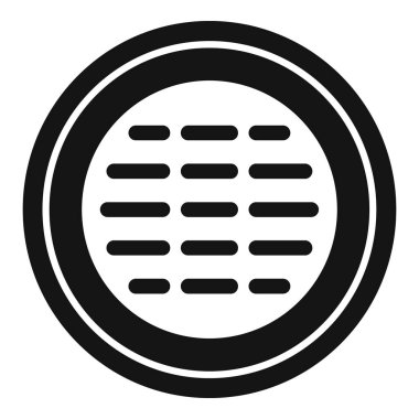 Çöp rögar ikonu basit vektörü. Kanalizasyon kapağı. Sokak Çemberi