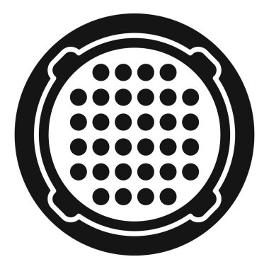 Eski rögar simgesi basit vektör. Kanalizasyon kapağı. Çember metal