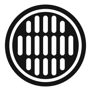 Demir rögar simgesi basit vektör. Şehir yolu. Çukur levhası