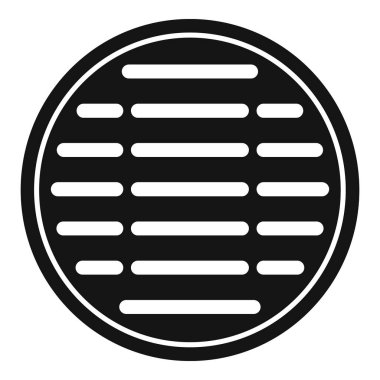 Güvenli rögar ikonu basit vektörü. Şehir kapağı. Pir çemberi