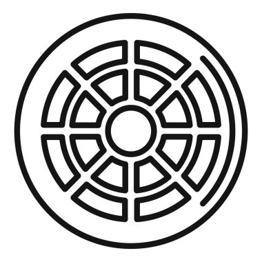 Kanalizasyon rögar ikonu ana hat vektörü. Şehir yolu. Lağım drenajı