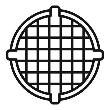 Metal rögar ikonu ana hat vektörü. Şehir yolu. Çelik daire