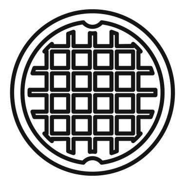 Kanalizasyon ikonu ana hat vektörü. Şehir yolu. Lağım kapağı