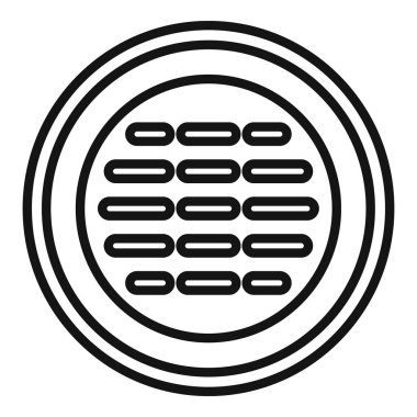 Rögar kapağı ikonu ana hat vektörünü ayarla. Şehir yolu. Sokak lağımı