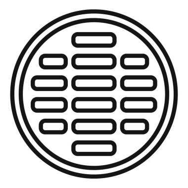 Su rögar ikonu ana hat vektörü. Sokak kanalizasyonu. Lid kapağı