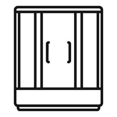 Musluk banyosu kabin taslak vektörü. İç mekan. Oda suyu.