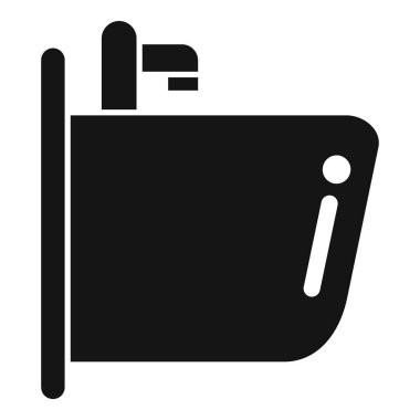 Seramik yıkama havzası simgesi basit vektör. Tuvalet. Kamu odası