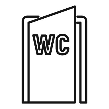 WC kapı simgesi ana hat vektörü. Umumi tuvalet. Tuvalet tasarımı