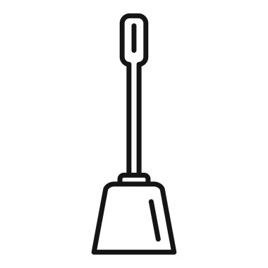 Wc fırça simgesi ana hat vektörü. Tuvalet. Kapı erkeği