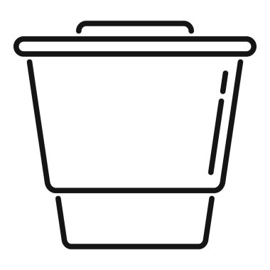 Kapsül kapsülü simgesi ana hatlı vektör. Espresso bardağı. Aroma güçlü