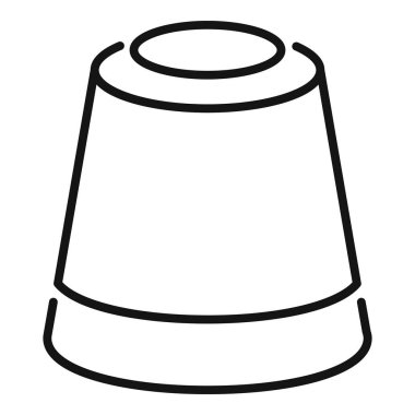 Cappuccino kapsülü ana hat vektörü. Kafe kahvesi. Espresso bardağı.