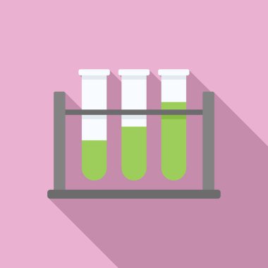 Test tübü düz vektör simgesi. Gmo yemeği. Gen biyolojisi